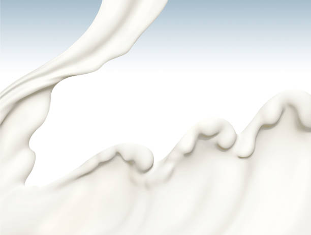 istock Milk or yogurt splash on blue background, 3d rendering 1413396695