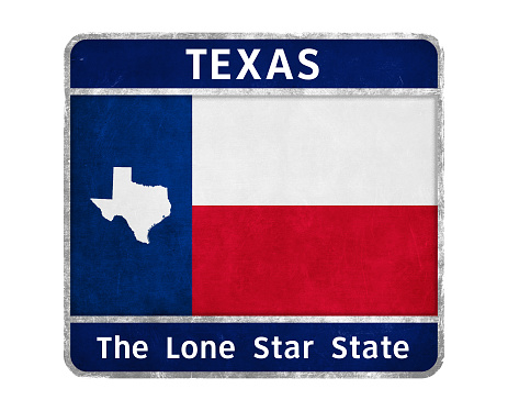 Texas flag with the state map instead of the star