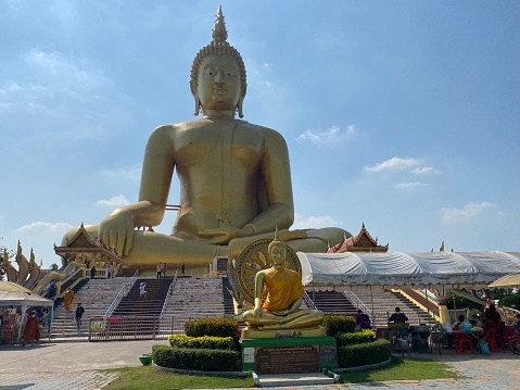 Great Buddha at Wat Muang in Ang Thong province ad central of Thailand.