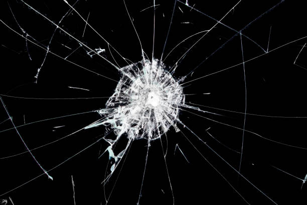 istock Texture broken glass with cracks, Abstract of cracked screen Smartphone from shock. 1413400377