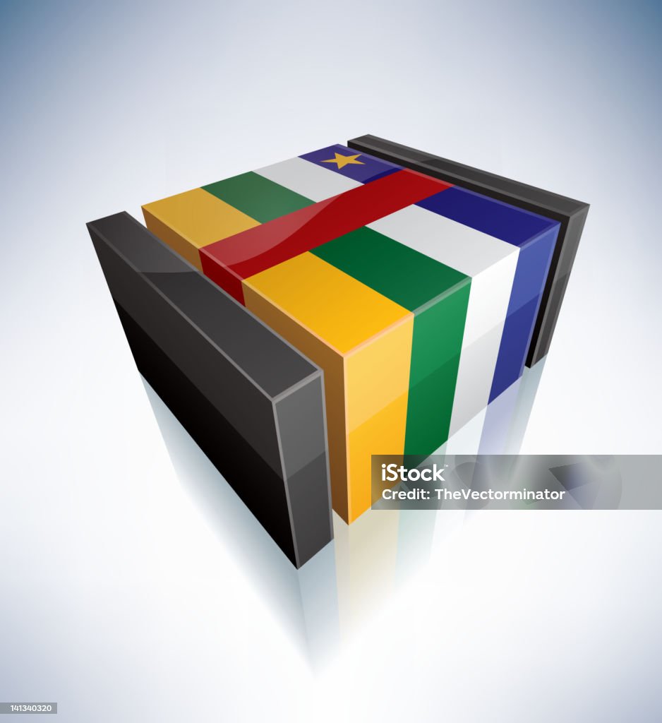 3D flag of Central African Republic Three-dimensional Flag of Africa: Central African Republic (part of the 3D Flags Icons Set) Africa stock vector