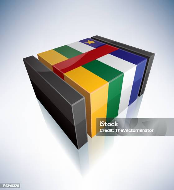 3d Flag Of Central African Republic Stock Illustration - Download Image Now - Africa, Black Color, Blue