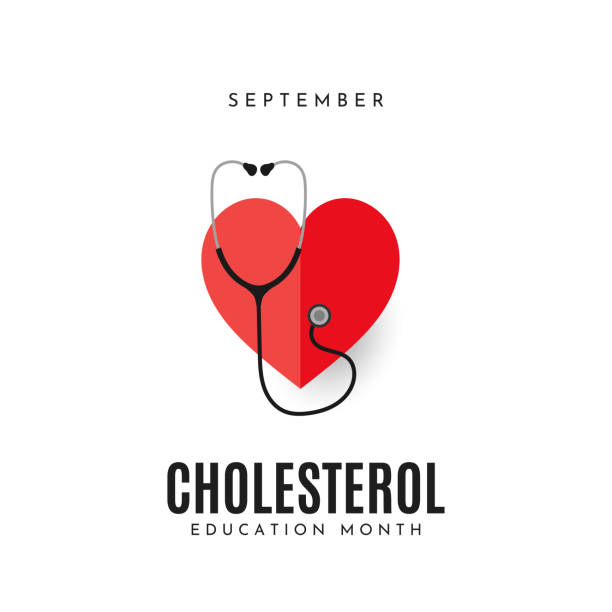 illustrazioni stock, clip art, cartoni animati e icone di tendenza di mese dell'educazione al colesterolo, settembre. vettore - cholesterol