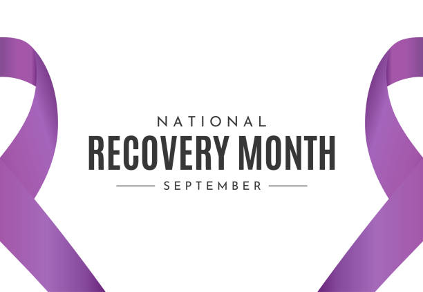 national recovery month, september. vektor - größere sehenswürdigkeit stock-grafiken, -clipart, -cartoons und -symbole