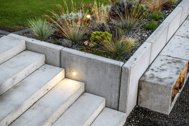 istock Modern Rockery Garden and Small Concrete Architecture 1413409080