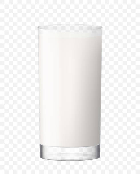 Glass of milk or yogurt. Realistic 3D vector illustration, isolated on transparent background. Cup with white color liquid. Breakfast for healthy eating Glass of milk or yogurt. Realistic 3D vector illustration, isolated on transparent background. Cup with white color liquid. Breakfast for healthy eating glass of milk transparent background stock illustrations