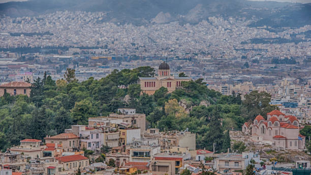 istock Panoramic view of Athens city in Greece 1413410840