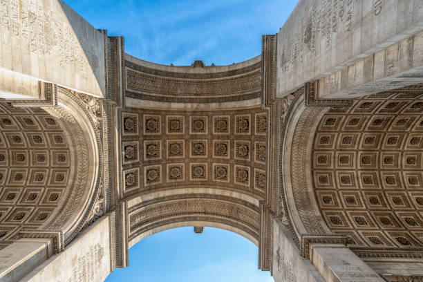 arc de triomphe, parigi, francia - arc arc de triomphe paris france street foto e immagini stock