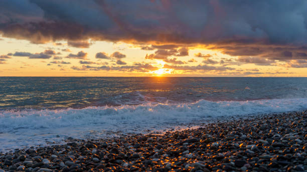 istock Beautiful sunset over the seascape 1413415466
