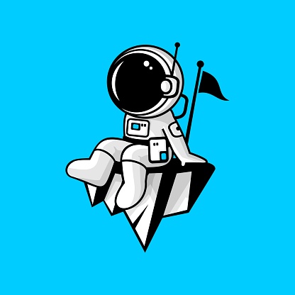 Astronaut cartoon illustration vector, spaceman vector