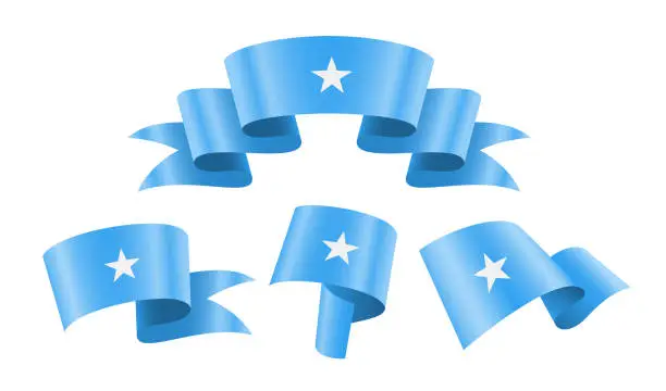 Vector illustration of Somalia - collection of waving country flags.