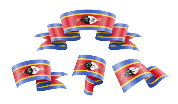 Vector illustration of Eswatini - collection of waving country flags.