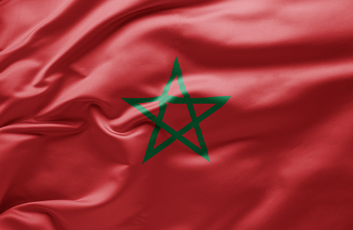 Waving national flag of Morocco