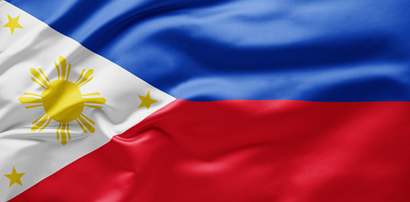 Waving national flag of Philippines