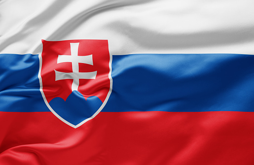 Waving national flag of Slovakia