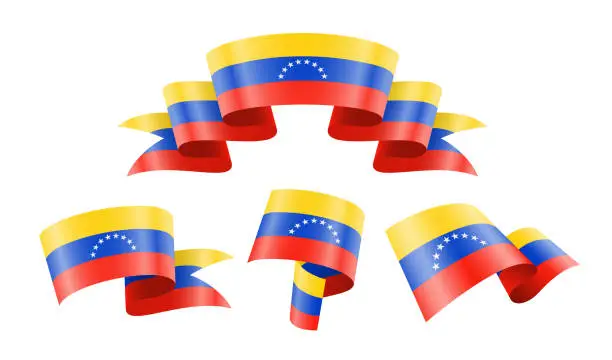 Vector illustration of Venezuela - collection of waving country flags.