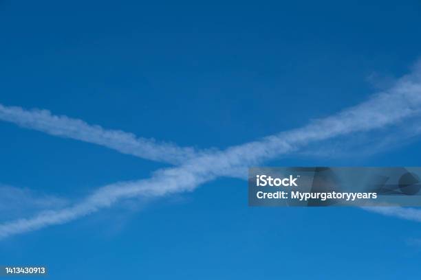 X Marks The Spot Stock Photo - Download Image Now - Crossing, Letter X, Vapor Trail