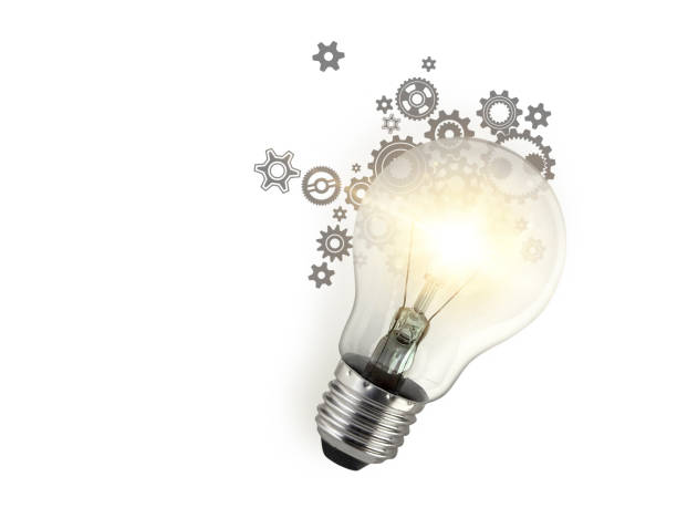 istock Light bulb in, new ideas with innovative technology and creativity. creative idea with sparkling light bulbs 1413437159