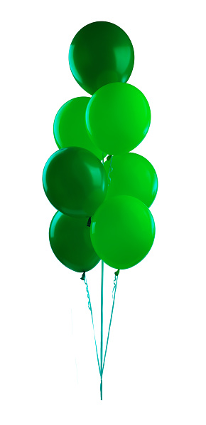 a bunch of  helium balloons isolated on a background