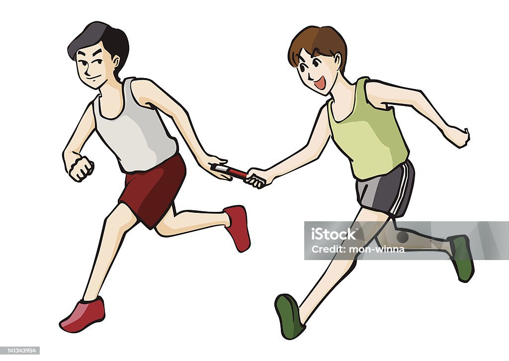 Revezamento de corrida - Vetor de Atletismo royalty-free