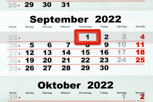 istock German calendar 2022 September 1  and October 1413440205