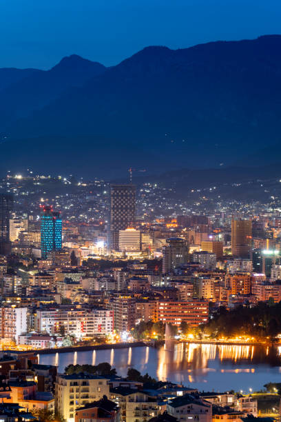 Tirana capital and largest city of Albania stock photo