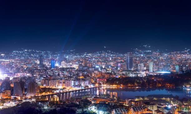 Tirana capital and largest city of Albania stock photo