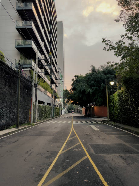 istock Empty road in the early morning 1413443637