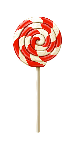Lollipop red candy. Candy on a stick