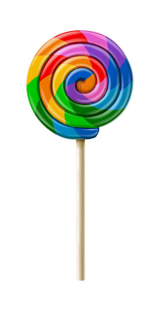 レインボーロリポップキャンディ - lollipop sucking candy sweet food点のイラスト素材／クリップアート素材／マンガ素材／アイコン素材