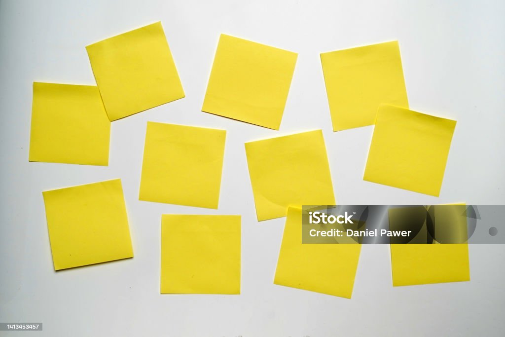 Blank Sticker Notes On The White Background Mockup Sticky Note Paper ...