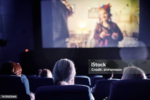 Watching Movie In Cinema Stock Photo - Download Image Now - Movie Theater, Film Industry, Movie