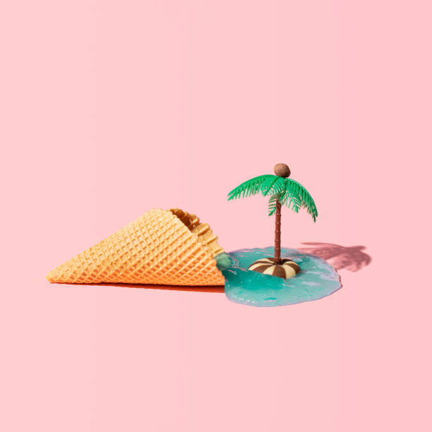 istock Ice cream cone and palm tree in a cookie. 1413454797
