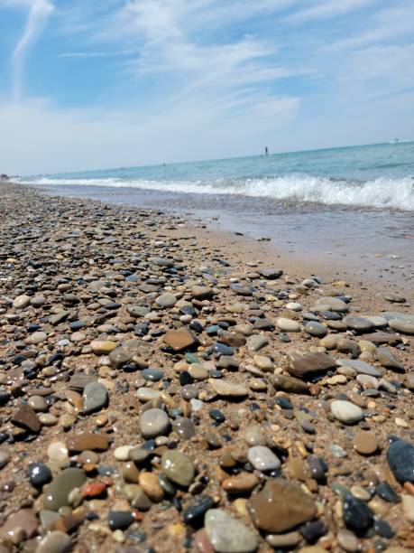 ミシガン湖ビーチ - travel destinations lake michigan freshwater standing water ストックフォトと画像