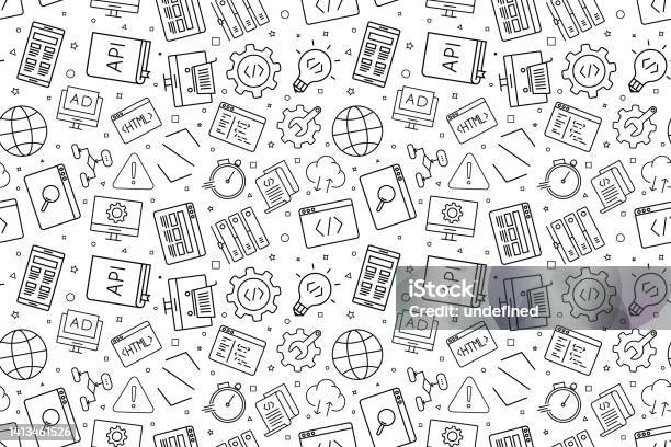Patterns Web's Development Vector Web Development Pattern Web Development Seamless Background ...