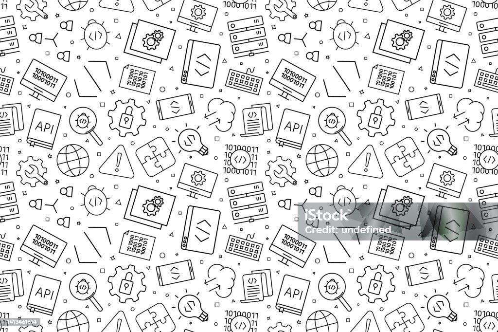 Vector Programming Pattern Coding Seamless Background Stock ...