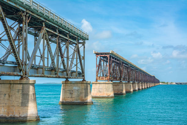 istock Damaged railroad bridge in Key West, Florida 1413462733