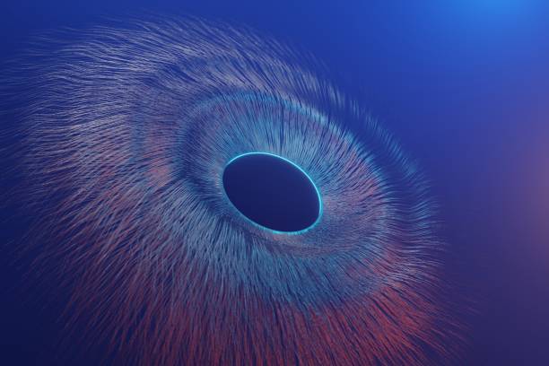 istock Abstract eye background. Centric motion of star trails. Starburst dynamic lines or rays. 3d rendering illustration. Background pattern for design 1413462778