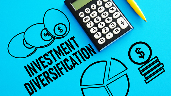 Investment diversification is shown using a text