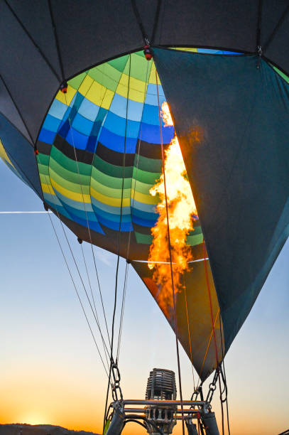 istock Hot air balloon with burner on 1413464633