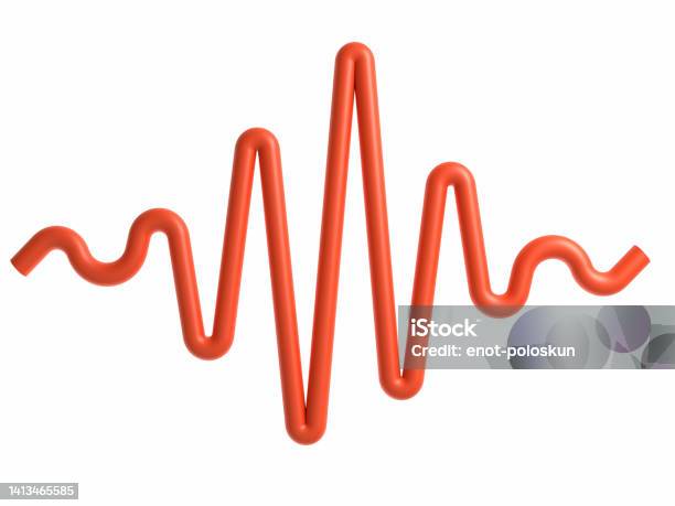 3d Wave Symbol Stock Photo - Download Image Now - Three Dimensional, Sound Wave, Cable