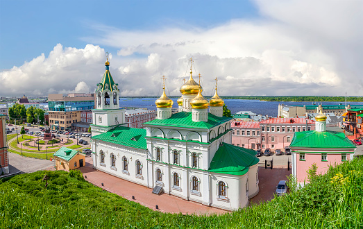 Church of Christmas of Ioanna Predtechi, view from Kremlin. Nizhny Novgorod, Russia