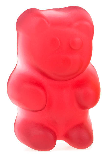 istock Red jelly gummy bear isolated on a white background 1413470640