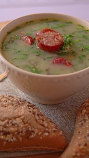Portuguese Cabbage soup called Caldo Verde