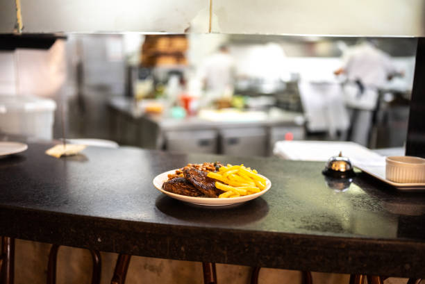 Dish ready to be served on the counter