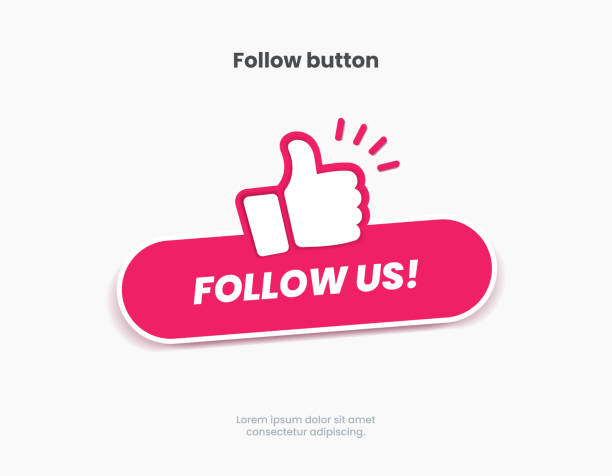 Follow us sticker button label badge flag sign symbol for mobile app, website, UI UX, promotion. High quality vector illustration EPS10 Follow us sticker button label badge flag sign symbol for mobile app, website, UI UX, promotion. High quality vector illustration EPS10 following stock illustrations