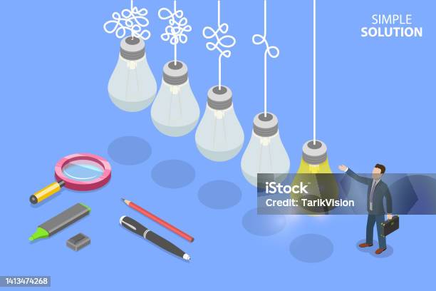 Insolution Vector 3d Isometric Flat Vector Conceptual Illustration Of Simple Solution ...