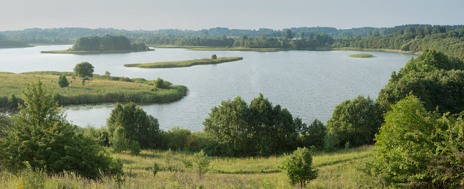 Serene landscape in the wild - the shores of Lake Otolovo in Belarus