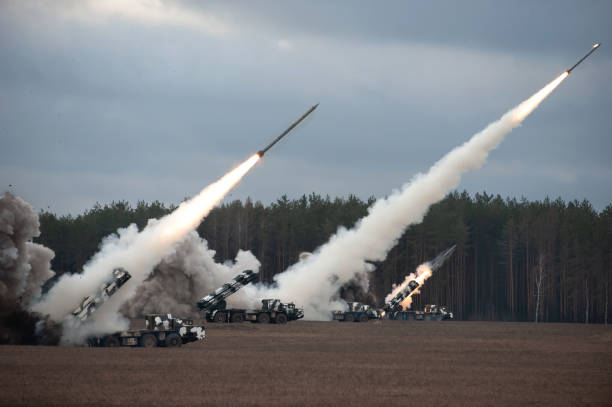istock Launch of military missiles 1413481964