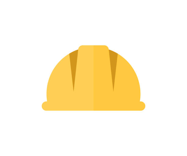 ilustrações, clipart, desenhos animados e ícones de chapéu de operário de construção, capacete para usar no trabalho. conceito de projeto de vetor de construção e ilustração. - hardhat helmet hat construction